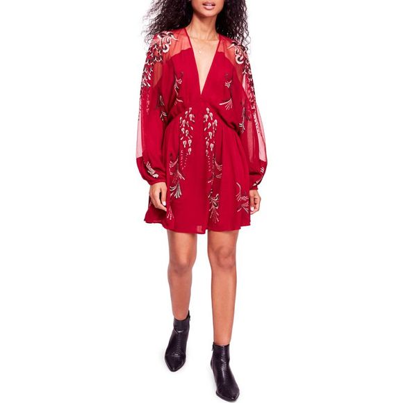 free people bonjour embroidered dress BONJOUR DIARY EMBROIDERED DRESS / SAND main image 0